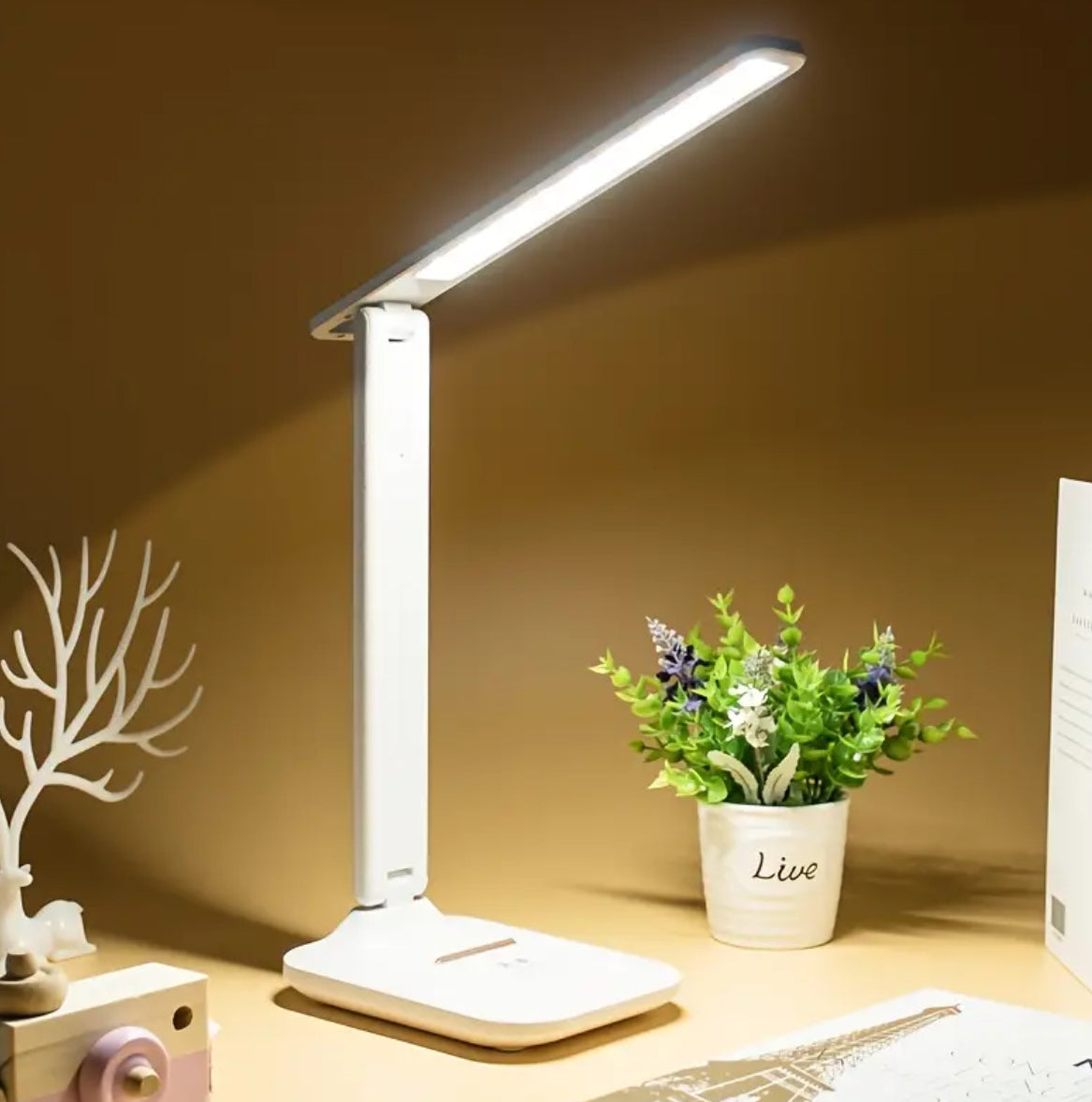 White USB Touch LED Lamp ATHES UK